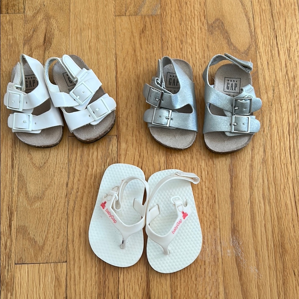 GAP White and Silver Sandals for Kids